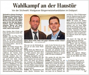 Saarbrücker Zeitung: Stichwahl in Wadgassen