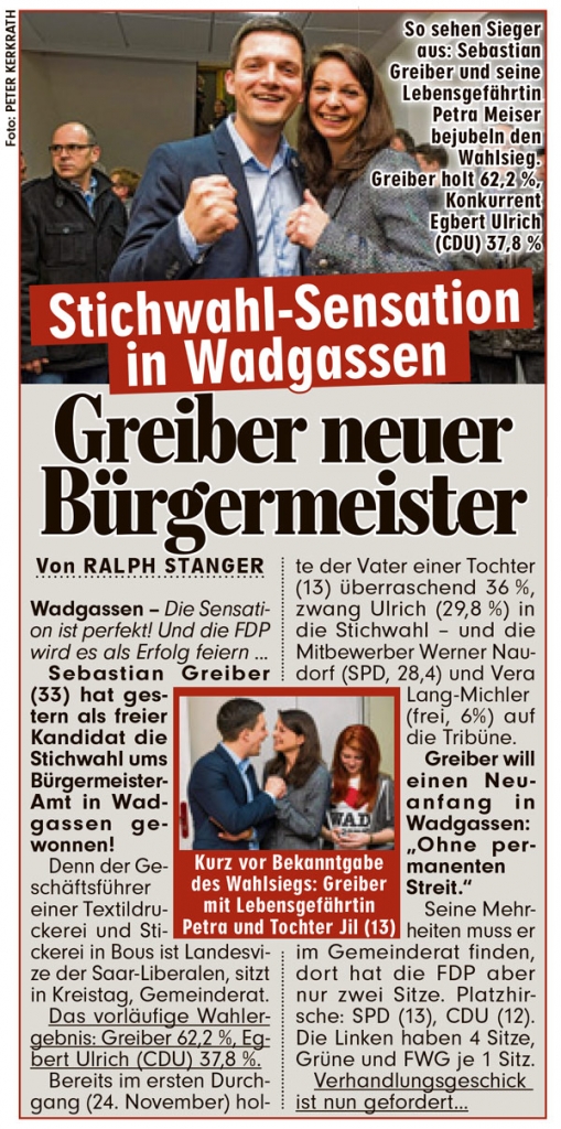 BILD: Greiber neuer Bürgermeister