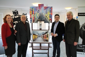 Eröffnung der Ausstellung von Angela Leinenbach und Werner Guthörl im Abteihof Wadgassen mit Bürgermeister Greiber