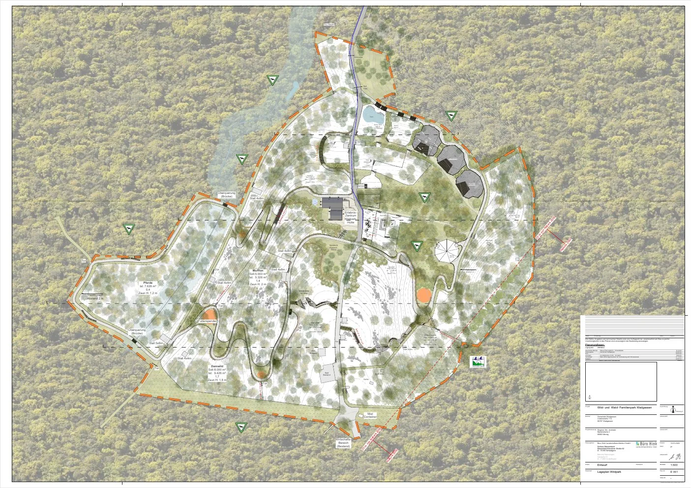 Gesamtlageplan der Neugestaltung des Wildparks in Differten