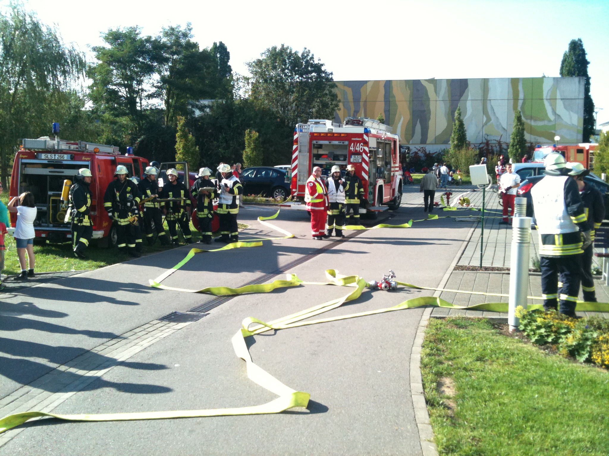 Sebastian Greiber bei der Jahreshauptübung der Freiwilligen Feuerwehr Wadgassen