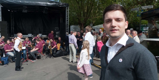 Sebastian Greiber bei der Eröffnung des Brunnenfest in Schaffhausen