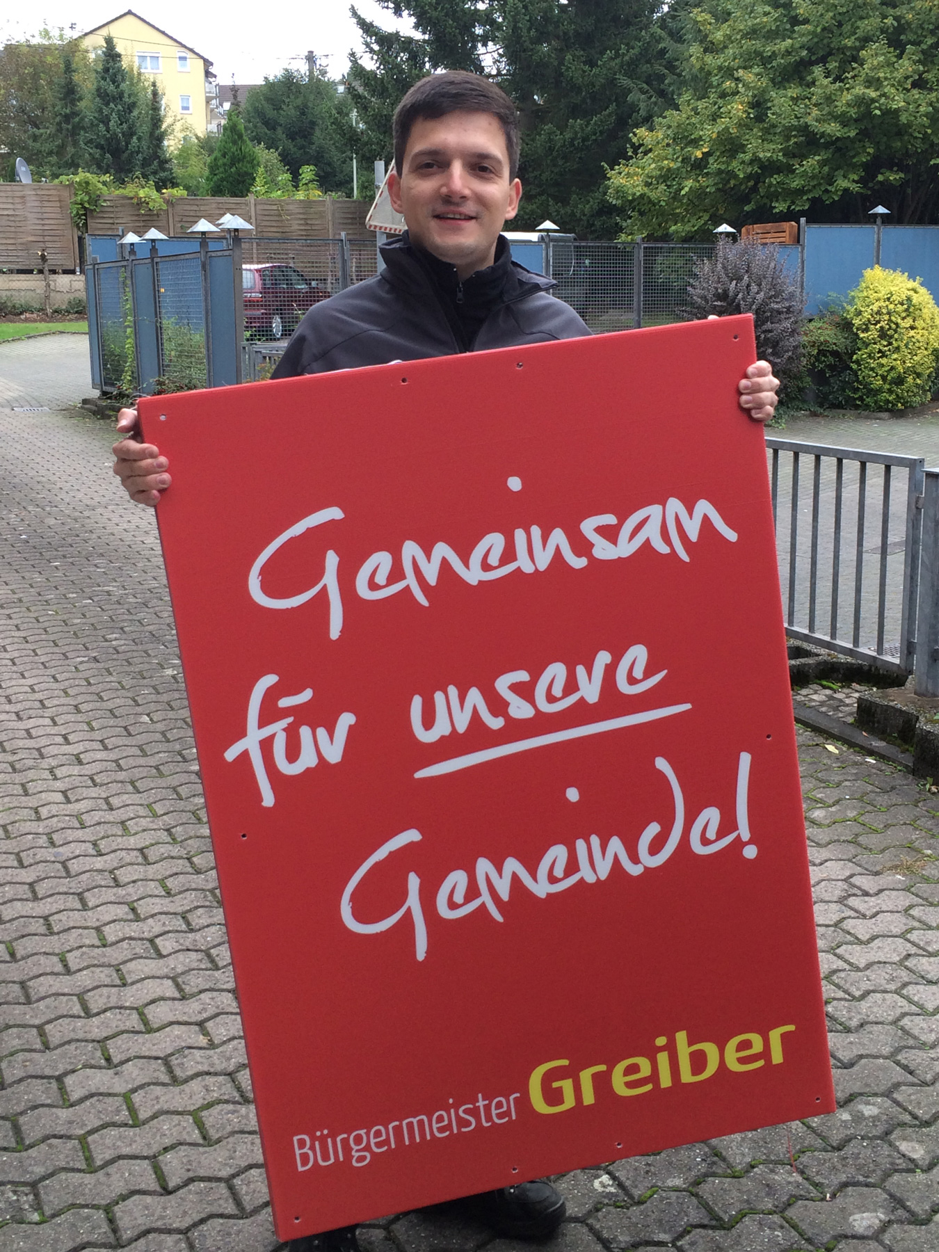 Die Plakate des freien Bürgermeister Kandidaten, Sebastian Greiber aus Wadgassen.